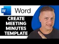 How to Create Meeting Minutes Template in Word Word Tutorial 2026
