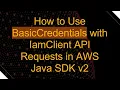 How to Use BasicCredentials with IamClient API Requests in AWS Java SDK v2