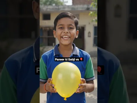 😎Paneer ki Sabji vs balloon 🎈 popping #outdoors #balloon #shorts #p2kipaathshala 😎