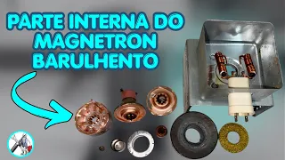 Analisando a parte interna do magnetron barulhento do microondas de embutir Brastemp 