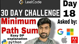 minimum path sum leetcode problem Google Interview question Python Solution