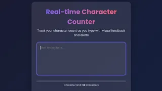 Real-Time Character Counter Project HTML CSS JavaScript Mini JavaScript Project for Beginners