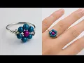 DIY Flower Ring Simple Wire Wrap Beaded Daisy Tutorial