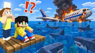 Dave Survive The AIRPLANE CRASH On The ISLAND in Minecraft
