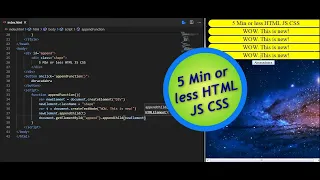 3 Min Tutorial HTML JS CSS Append DOM element