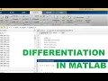 differentiation in matlab How to do differentiation in matlab differentiating function in matlab