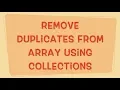 Remove Duplicates from Array using Collections in Java