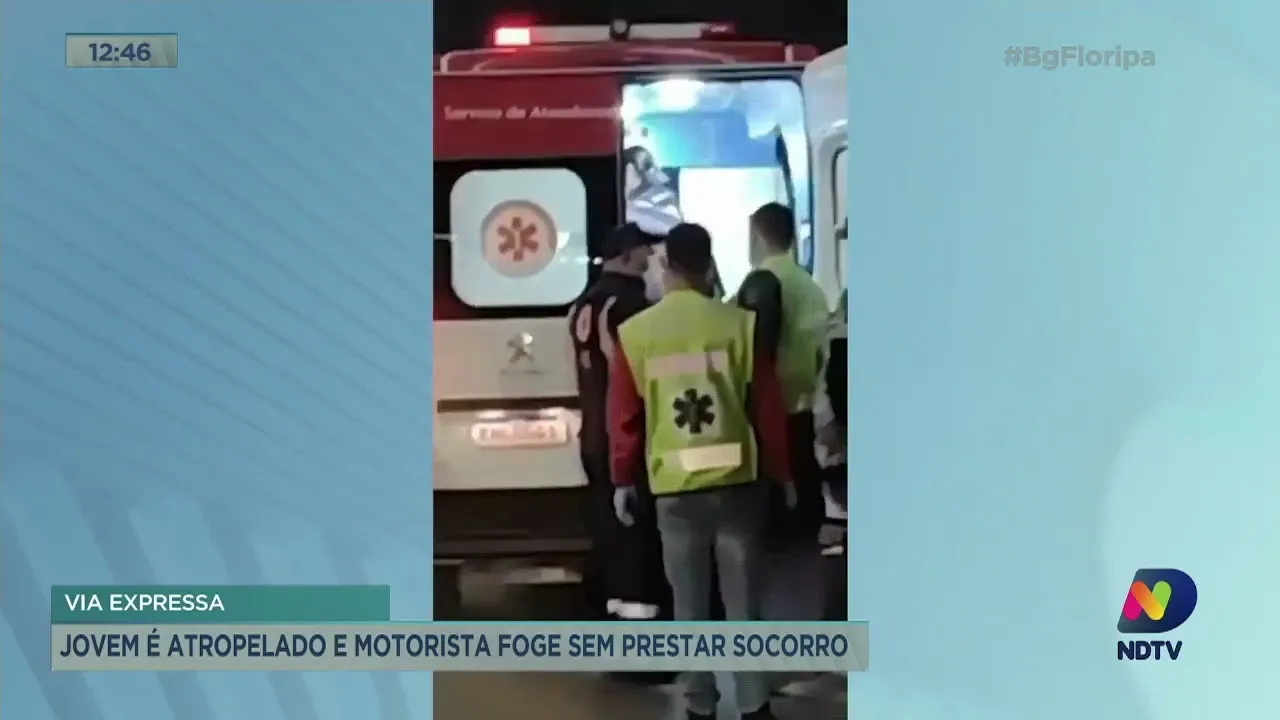 Jovem é atropelado e motorista foge sem prestar socorro em Florianópolis