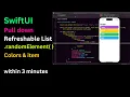 How to use RandomElement and Refreshable List and Random Colours in SwiftUI - iOS