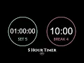 5 Hour Timer with Finish Bell for study relaxing meditation concentration work 300