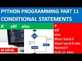 CONDITIONAL STATEMENT if elif else Python Programming Part 11