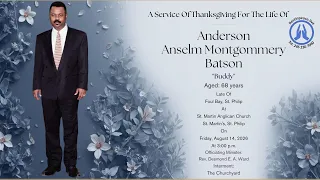 Live Stream of Funeral Service for Anderson Anslem Montgommery Batson aka Buddy