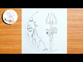 Easy Lord Mahadev Drawing for Beginners Lord Shiva drawing Step by Step