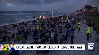Easter Sunday service held at sunrise on Hollywood Beach