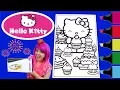 Coloring Hello Kitty GIANT Crayola Coloring Book Page Colored Markers Prismacolor KiMMi THE CLOWN