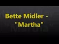 Bette Midler - MARTHA (Live on SNL, 1979) HQ Audio