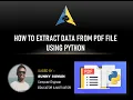 How To Extract Data From PDF File Using Python Data Extraction Tutorial IN HINDI