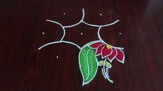 Simple easy latest rangoli designs (5×3) dot's...