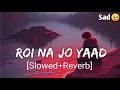 Roi Na Jo Yaad Meri Aayi Slowed Reverb Sad lofi New Sad Songs Sad Song Hindi Sad Song