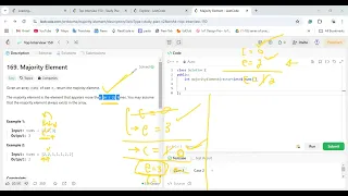 Leetcode 169 Majority Element HashMap Voting Algorithm C