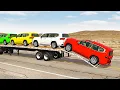 Lagu Flatbed Truck Mcqueen  | Transportation with Truck - Pothole vs Car #512 - BeamNG.Drive