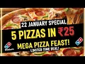 Lagu 5 DOMINOS PIZZA in ₹25 मे😋|dominos coupon code today|zomato coupon code today| Domino's Pizza offer