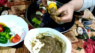 طريقة شوي الكبدة والخضار ع الفحم وعلى شوايتي البسيطة بالتتبيلة المظبوطة 