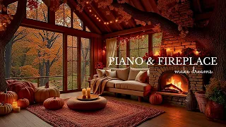Gentle Piano Beside A Cozy Hearth Fireplace Ambience For Reading Work Calm 