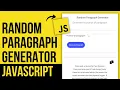 Build Random Paragraph Generator using JavaScript - Complete Tutorial