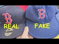 Boston red sox cap real vs fake review How to spot original New Era red sox baseball MLB hat