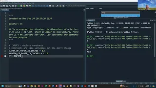 Programming in Python - Chapter 2 Part 1 Exercise Completion