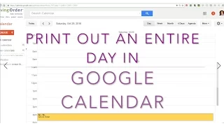 Print Google Calendar - how to print a single day s schedule onto one sheet of paper