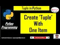 Create Tuple With One Item Python Tutorial for Beginners