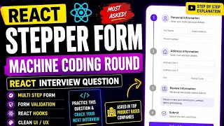 React Stepper Form Project React Interview Question Machine Coding Round
