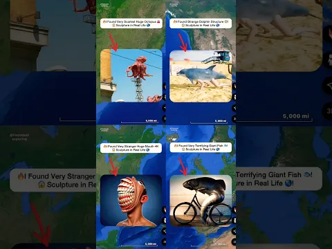 🔥 Top 4 Most Unique Sculptures Found in Real Life On Google Earth 🌏! #shorts #findwouldexploring