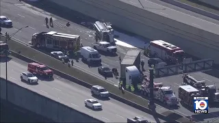 Tanker truck crash creates traffic nightmare on I-595 in Davie