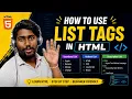 How to Use List Tags in HTML Ordered List Unordered List Description List HTML Tutorial 2026