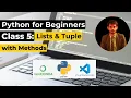 Lists and Tuple with Methods Class 5 Python Crash Course in English