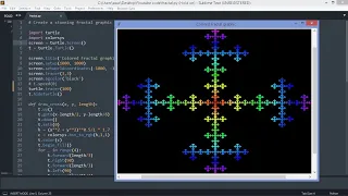 Amazing colored Fractal Graphic Design using Python turtle graphic Python turtle graphics design