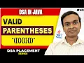 Valid Parentheses in Java Stack Interview Problem LeetCode 20 DSA in Java