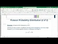 An example of using a Poisson Distribution in Excel