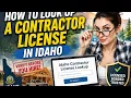 How to look up a contractor license in Idaho