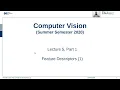 Feature Descriptors Lecture 5 Part 1