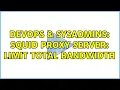 DevOps SysAdmins Squid Proxy Server limit total bandwidth 2 Solutions