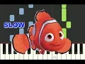 SLOW EASY piano tutorial BEYOND THE SEA Finding Nemo Disney Pixar with free sheet music pdf