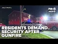 Residents demand locked doors added security after gunfire and bear mace incident
