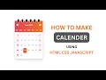 How to Make Calendar Using HTML CSS JavaScript HTML CSS Projects for Beginners