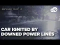 Storm knocks down live power line that lights car on fire in Silver Spring