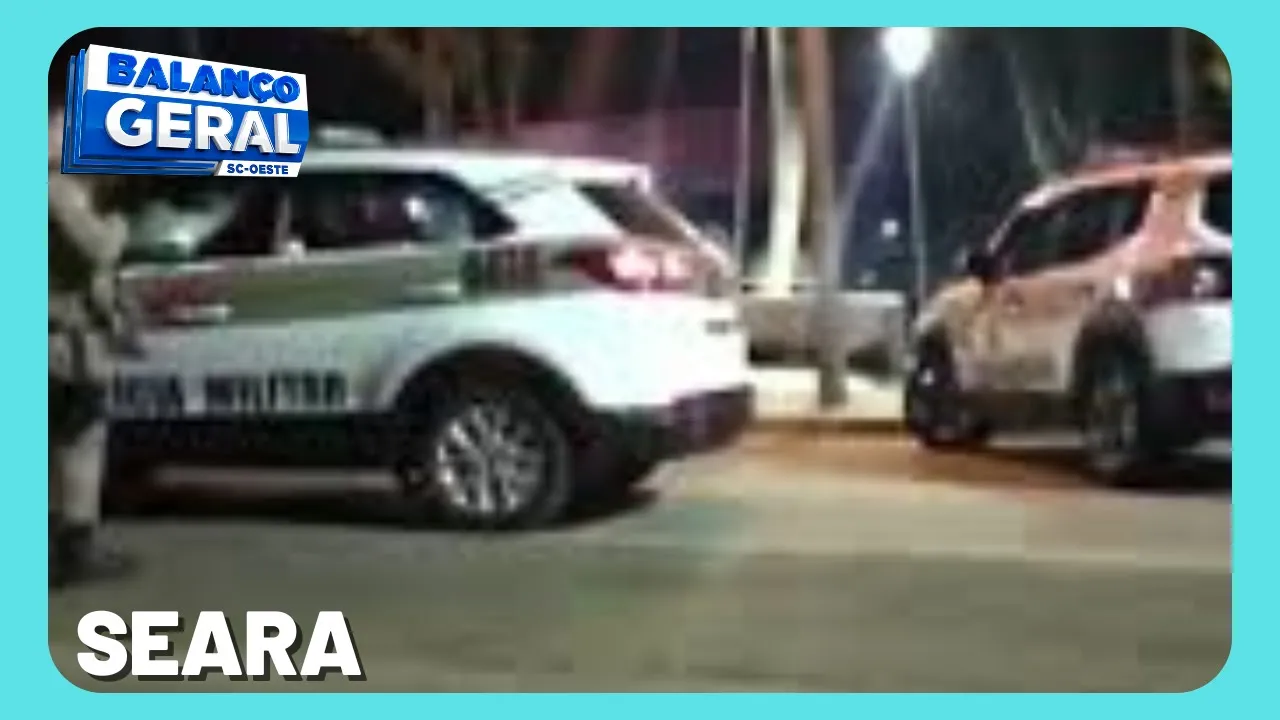 Briga generalizada na praça de Seara acaba com homem em estado grave