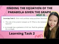 PROBLEM SOLVING INVOLVING QUADRATIC FUNCTION WEEK 10 LEARNING TASK 2 PART 2 LoveMATHTV
